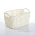 plastic rattan woven storage organize basket with handle